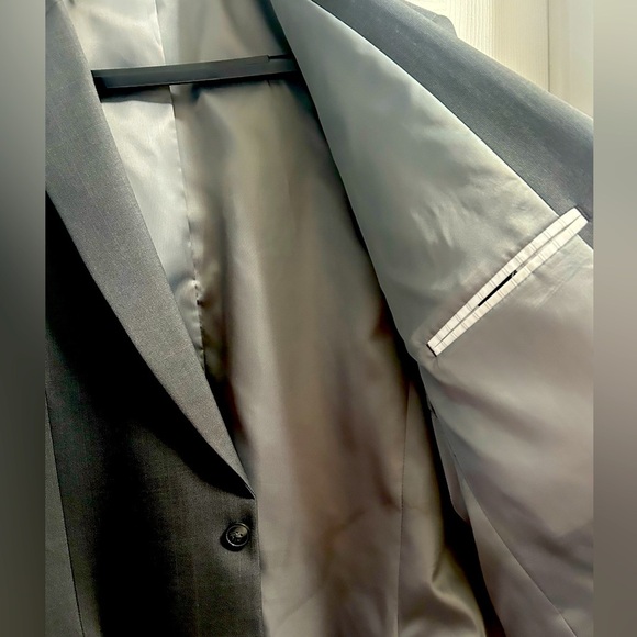 Haggar, tailored fit, travel Performance Stria Suit Jacket, dark Heather gray - Picture 4 of 8